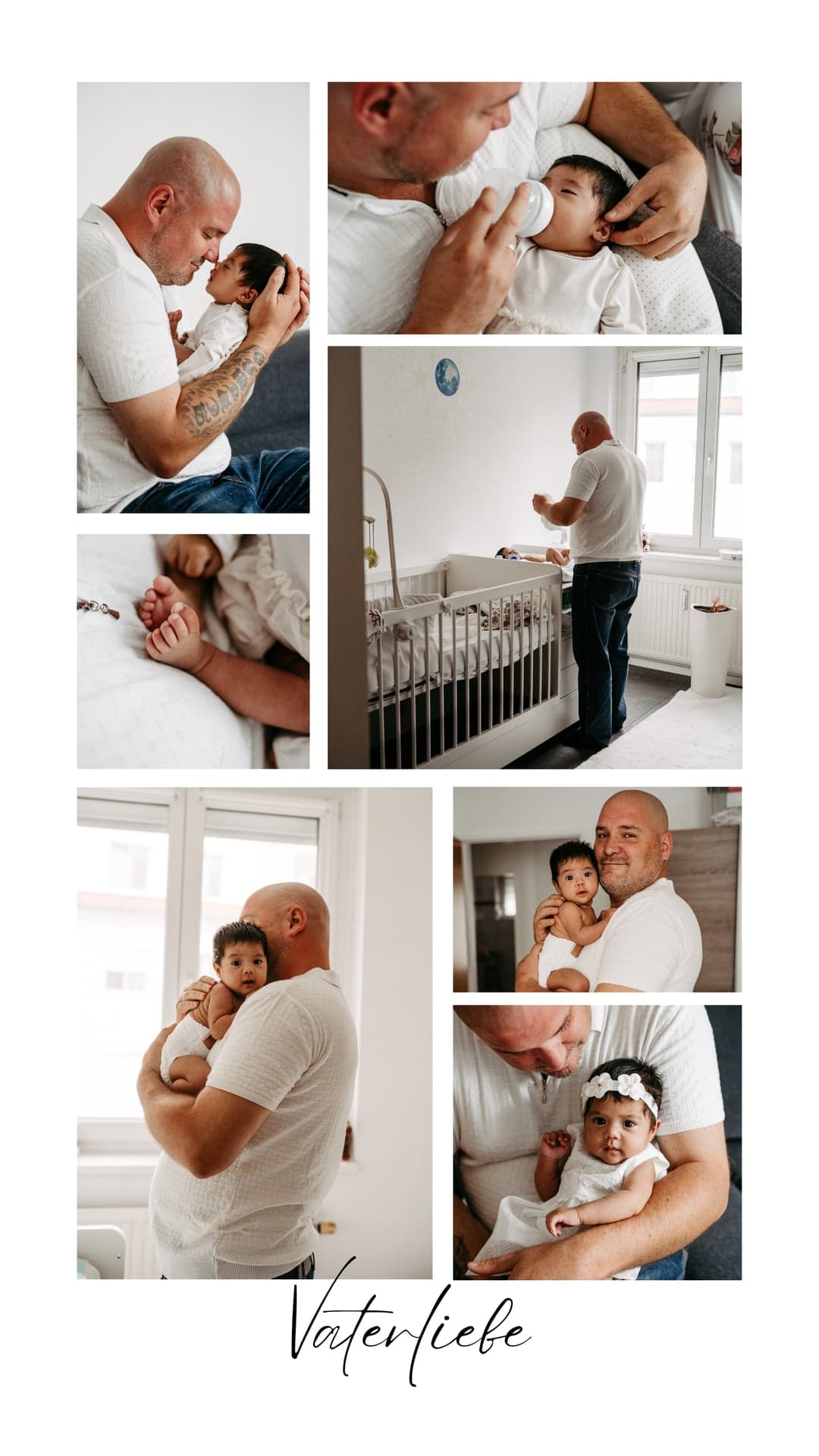 Vaterliebe Newborn Fotografie Wien – Papa mit Neugeborenem
